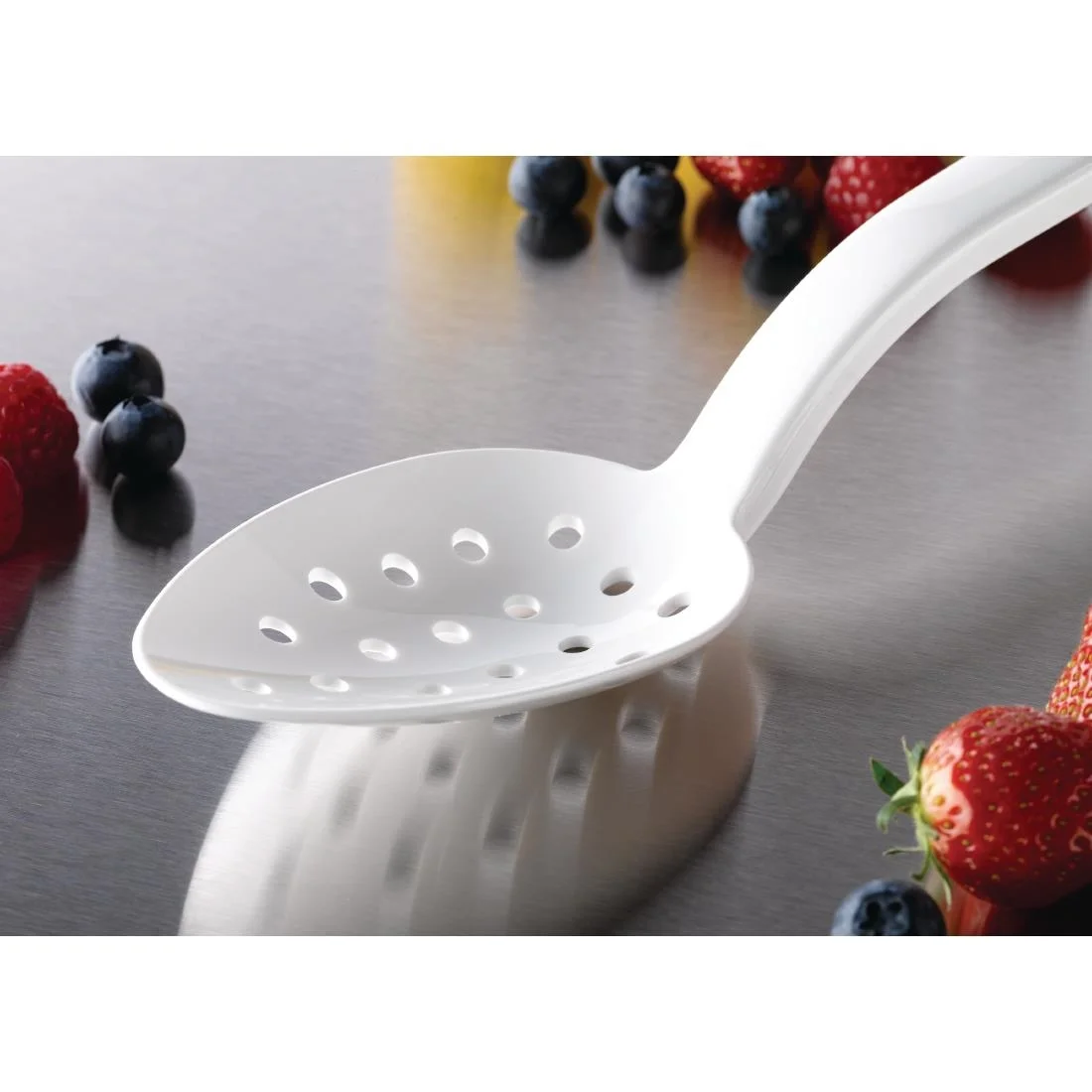 Matfer Bourgeat Exoglass Perforated Serving Spoon White 13" - Image 3