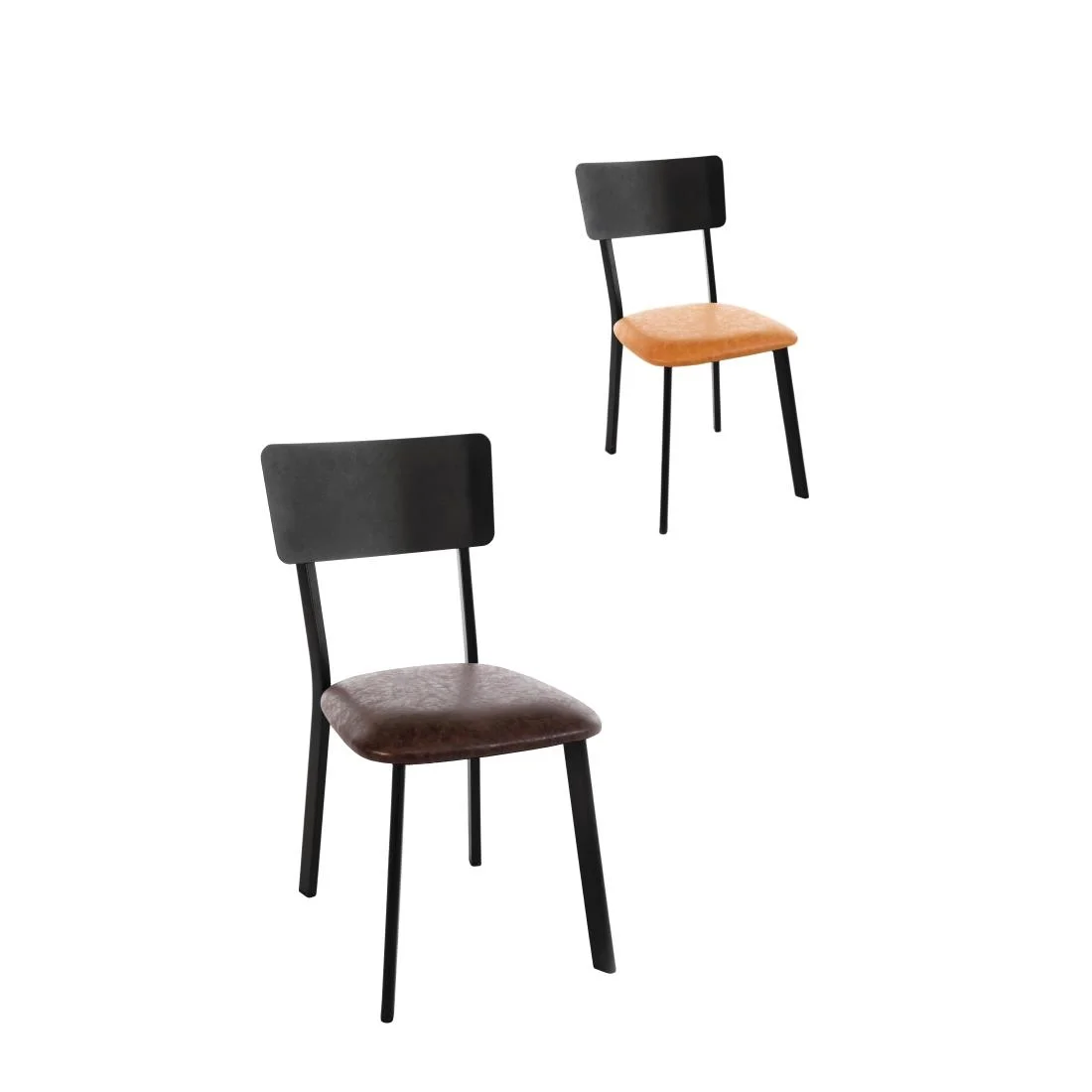 Bolero Metal & PU Side Chair Vintage Camel (Pack 4) - Image 2