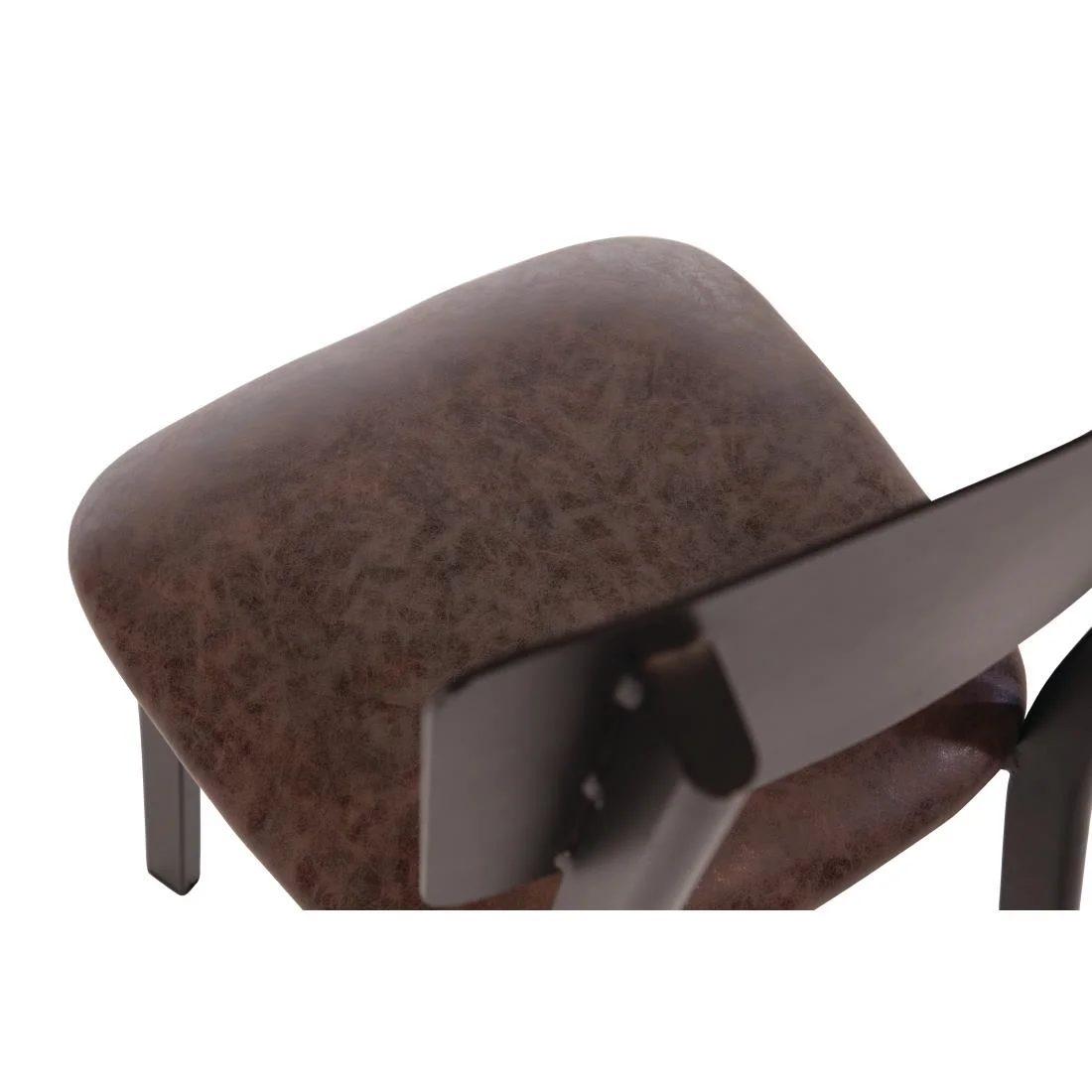 Bolero Metal & PU Side Chairs Vintage Mocha (Pack 4) - Image 5