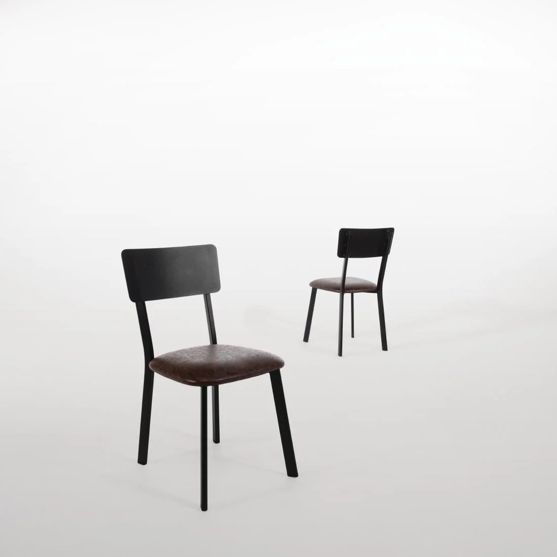 Bolero Metal & PU Side Chairs Vintage Mocha (Pack 4) - Image 7