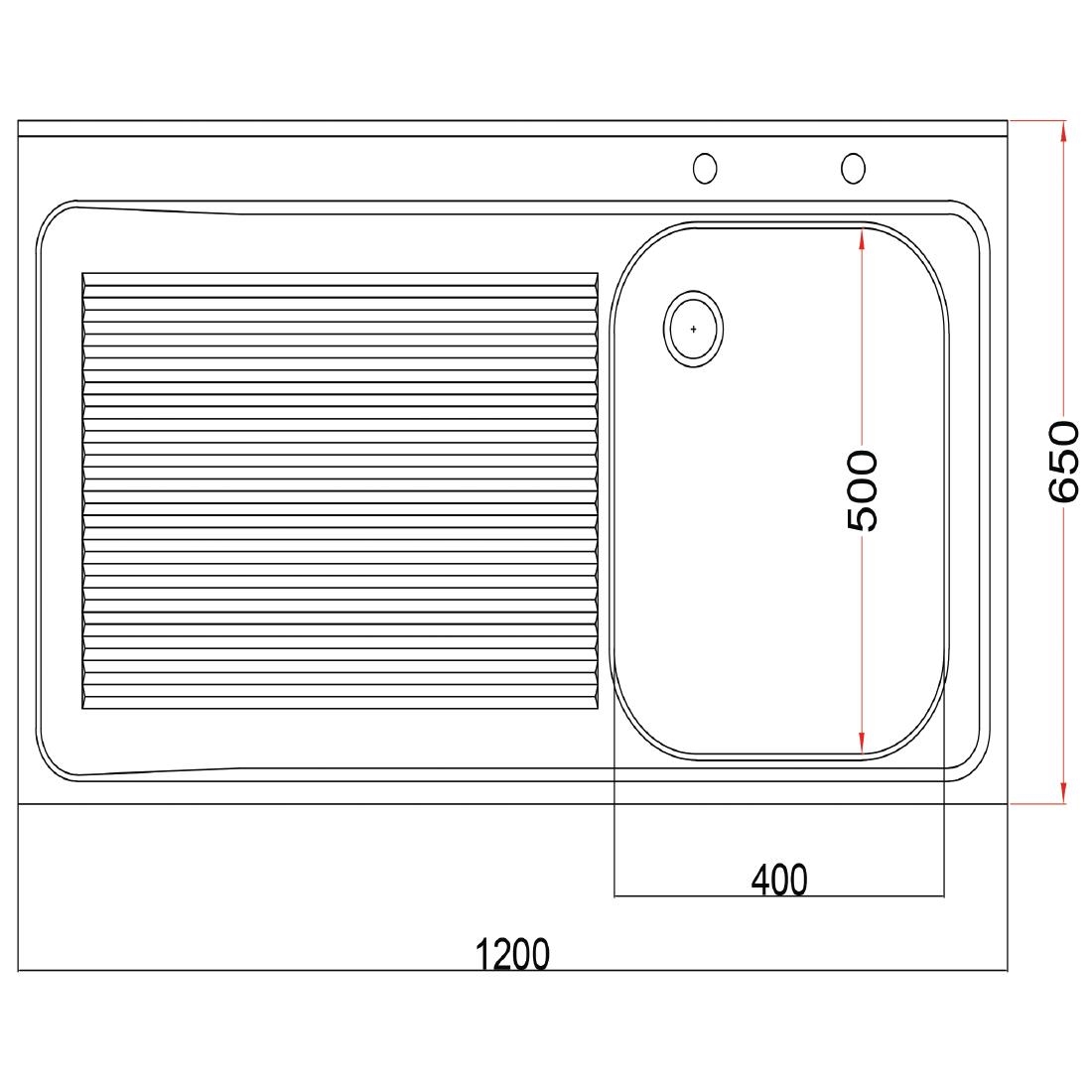 Holmes Fully Assembled Stainless Steel Sink Left Hand Drainer 1200mm