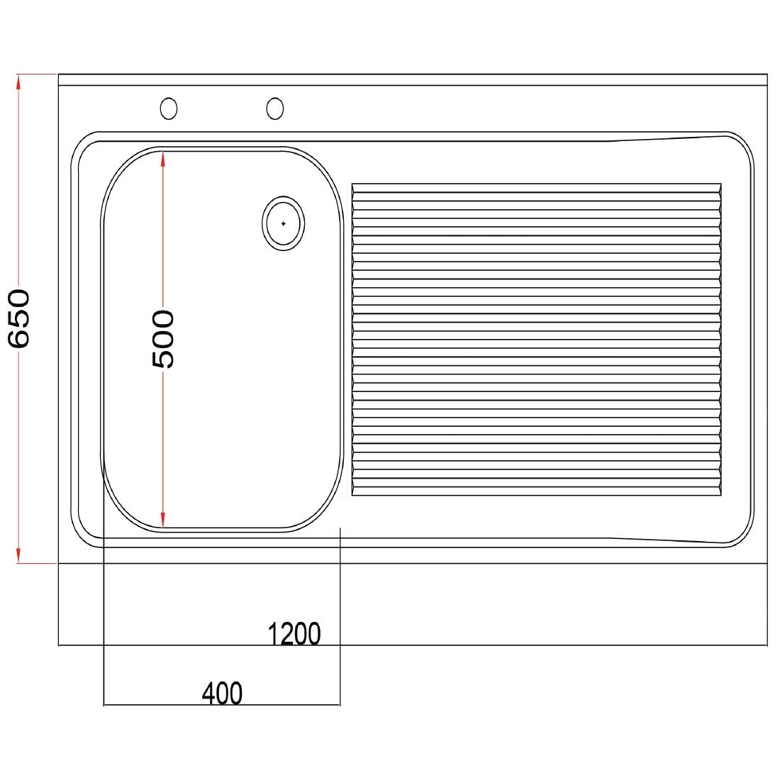 Holmes Fully Assembled Stainless Steel Sink Single Right Hand Drainer 1200mm