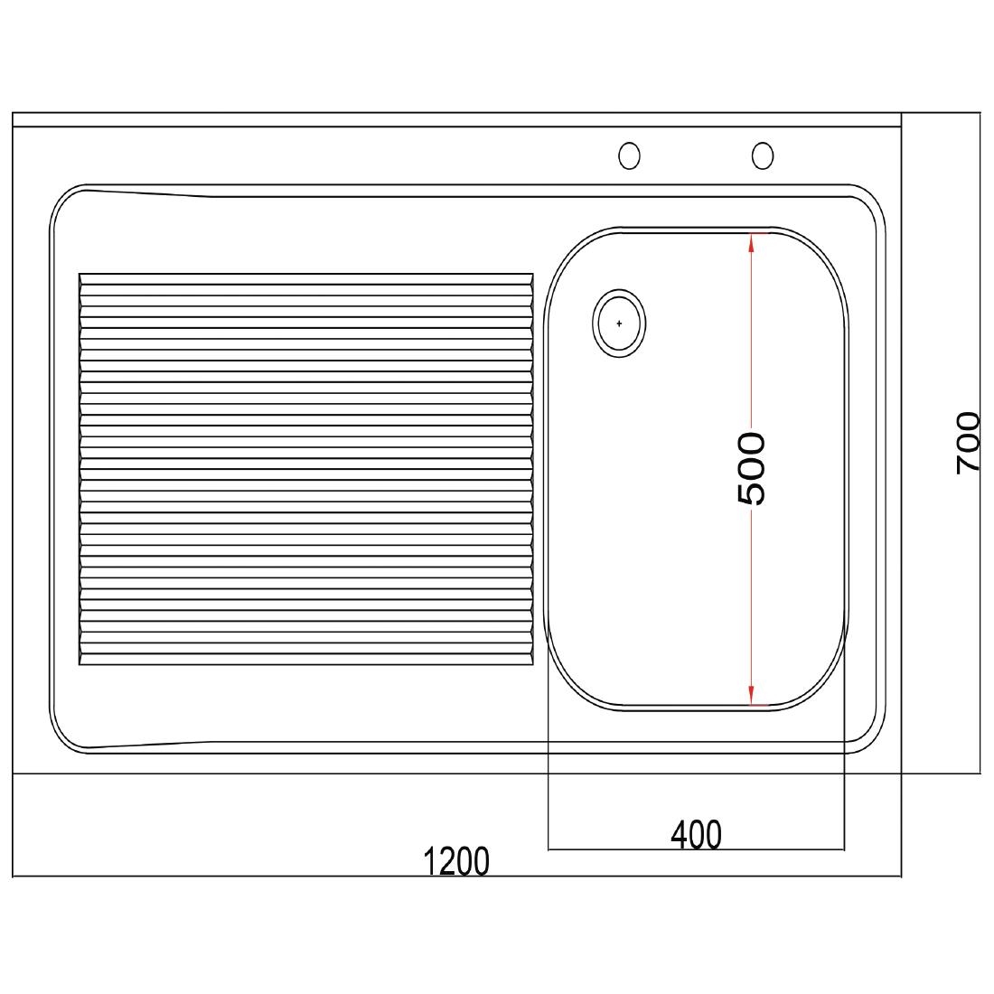 Holmes Fully Assembled Stainless Steel Sink Left Hand Drainer 1200mm