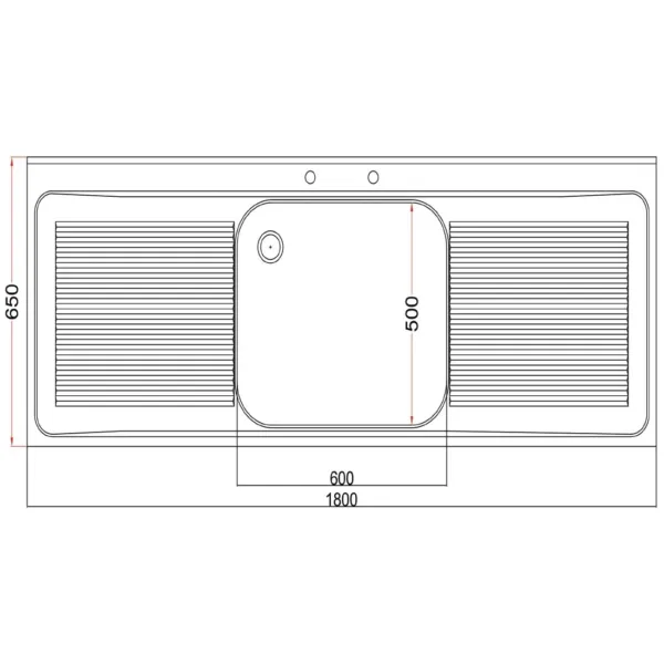 Holmes Stainless Steel Sink Double Drainer 1800mm