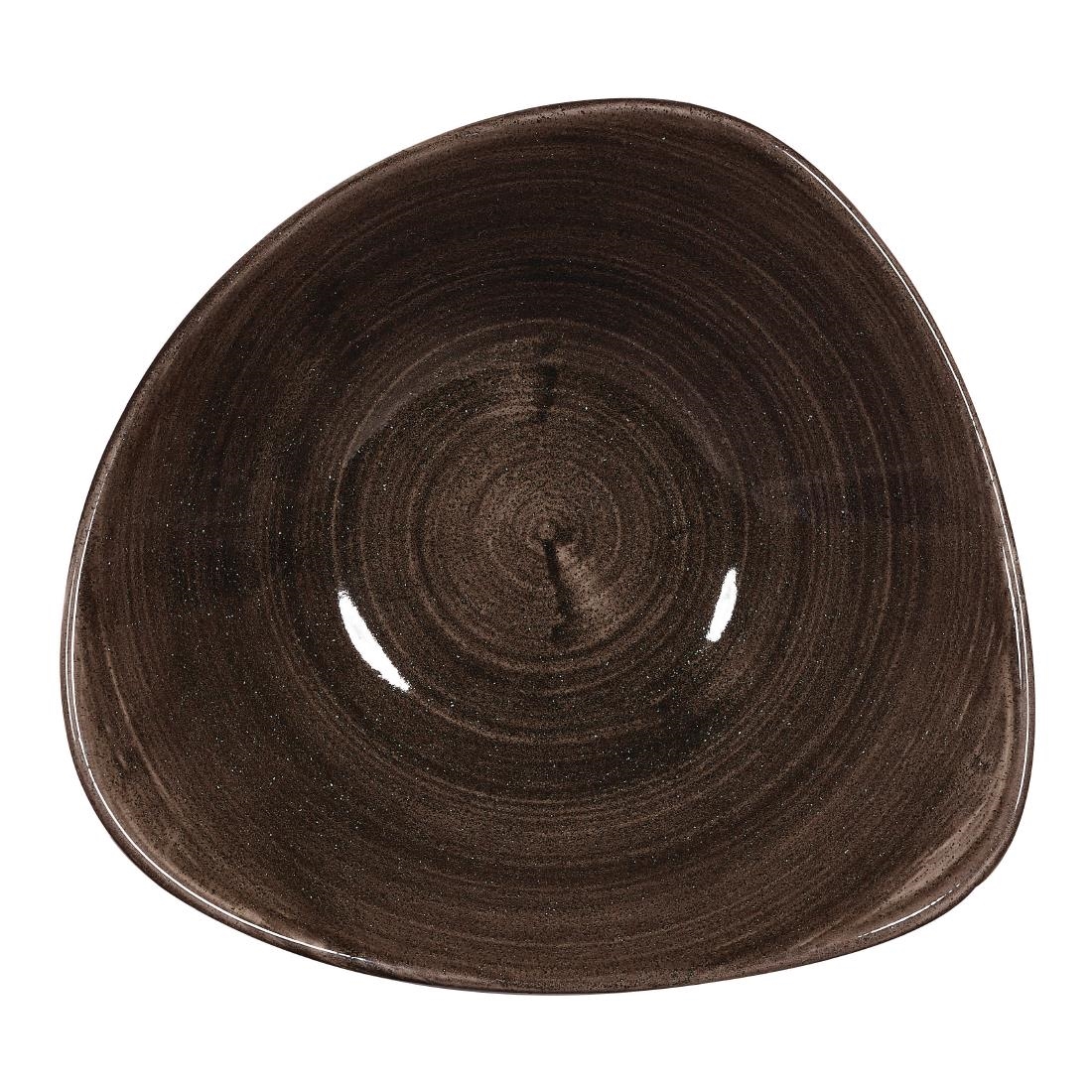 Churchill Stonecast Patina Triangular Bowls Black 235mm
