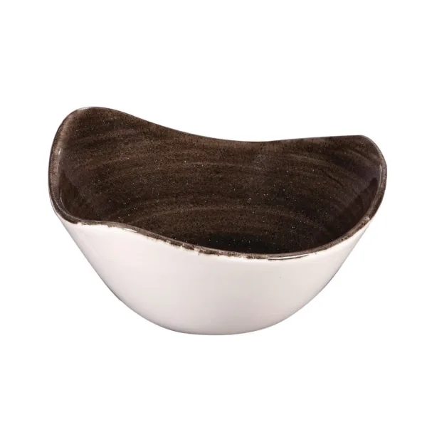 Churchill Stonecast Patina Triangular Bowls Black