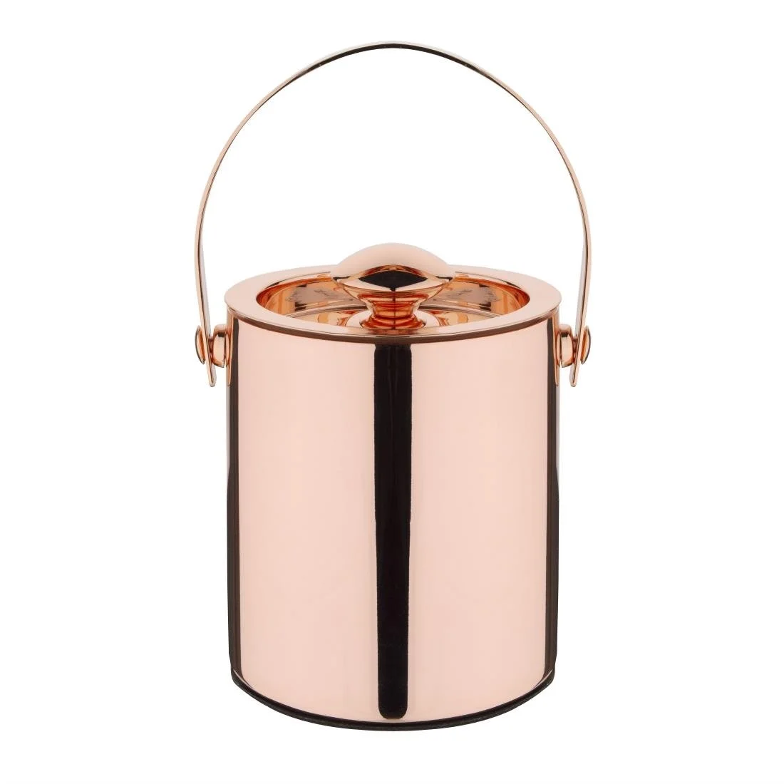 Olympia Double Walled Ice Bucket with Lid 1Ltr Copper - Image 1