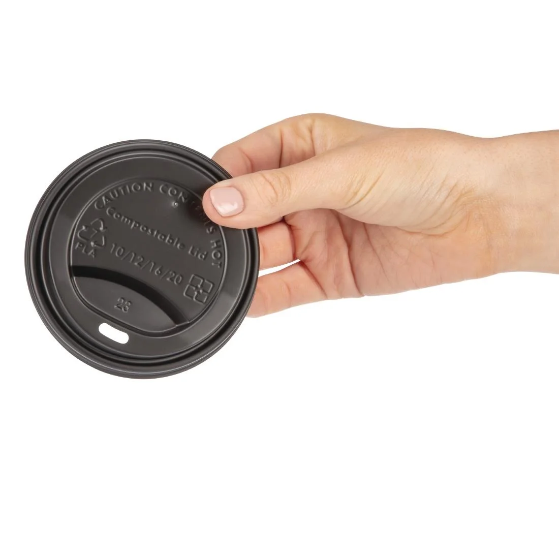 Fiesta Compostable Coffee Cup Lids 340ml / 12oz (Pack of 1000) - Image 3