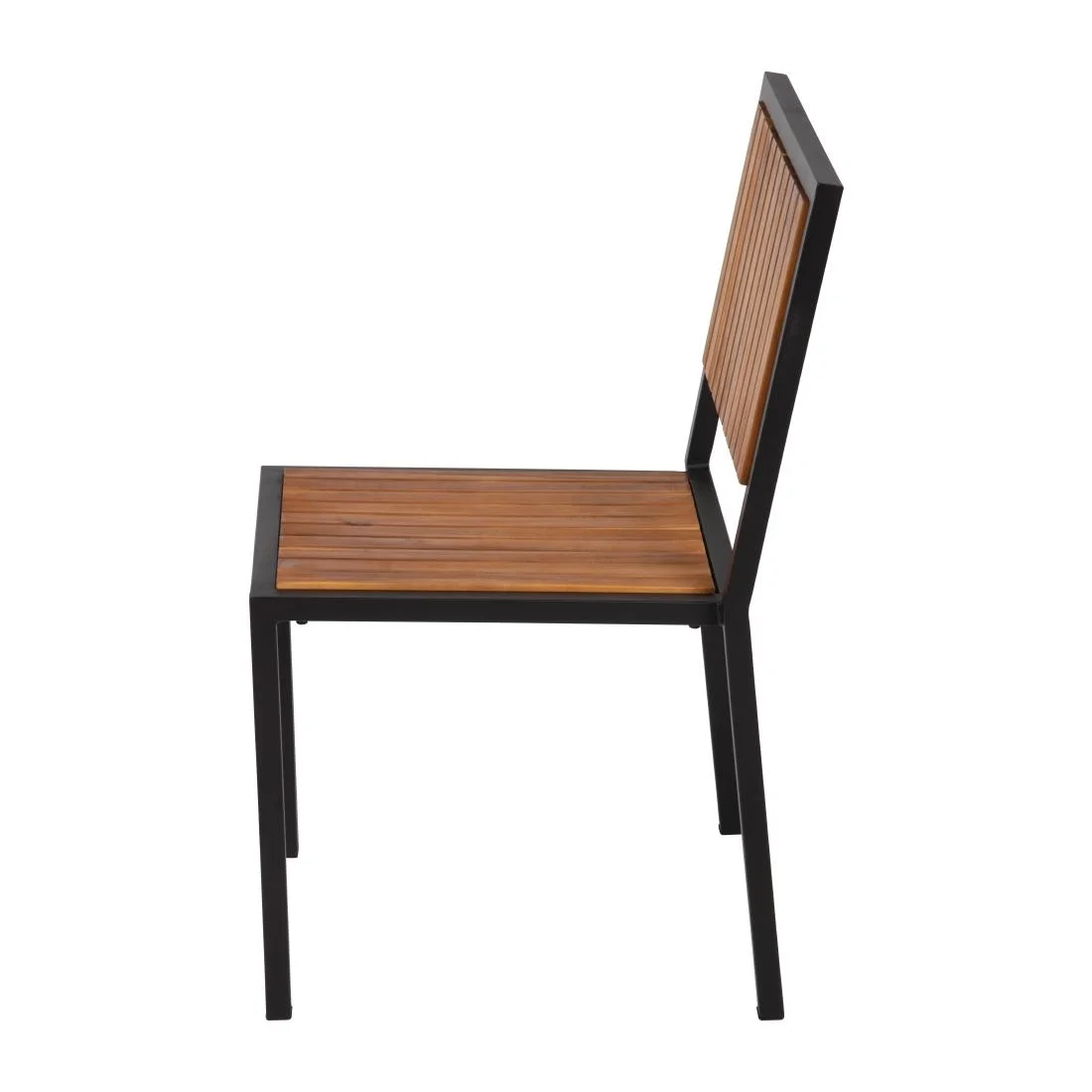 Bolero Steel & Acacia Side Chairs (Pack of 4) - Image 7