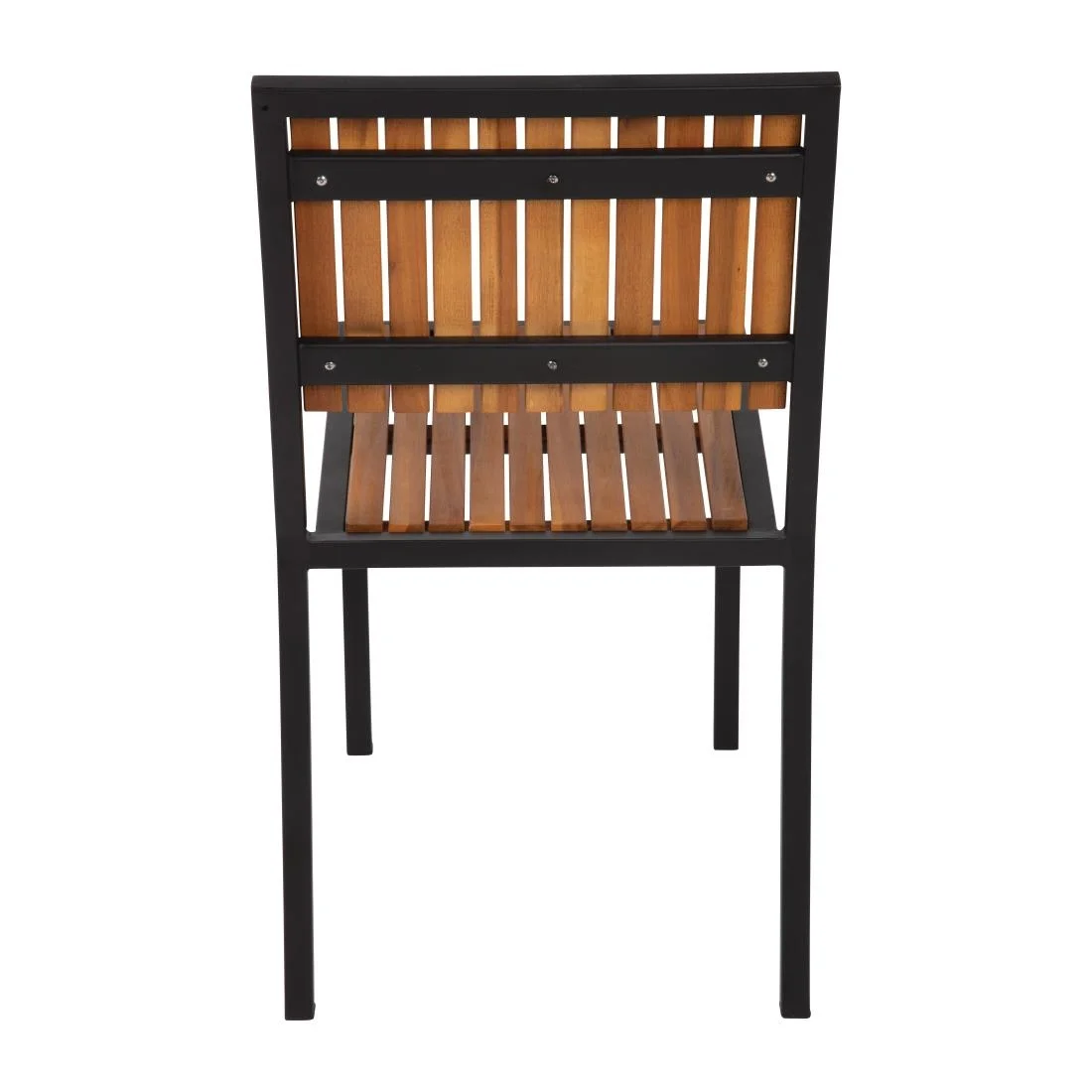 Bolero Steel & Acacia Side Chairs (Pack of 4) - Image 11