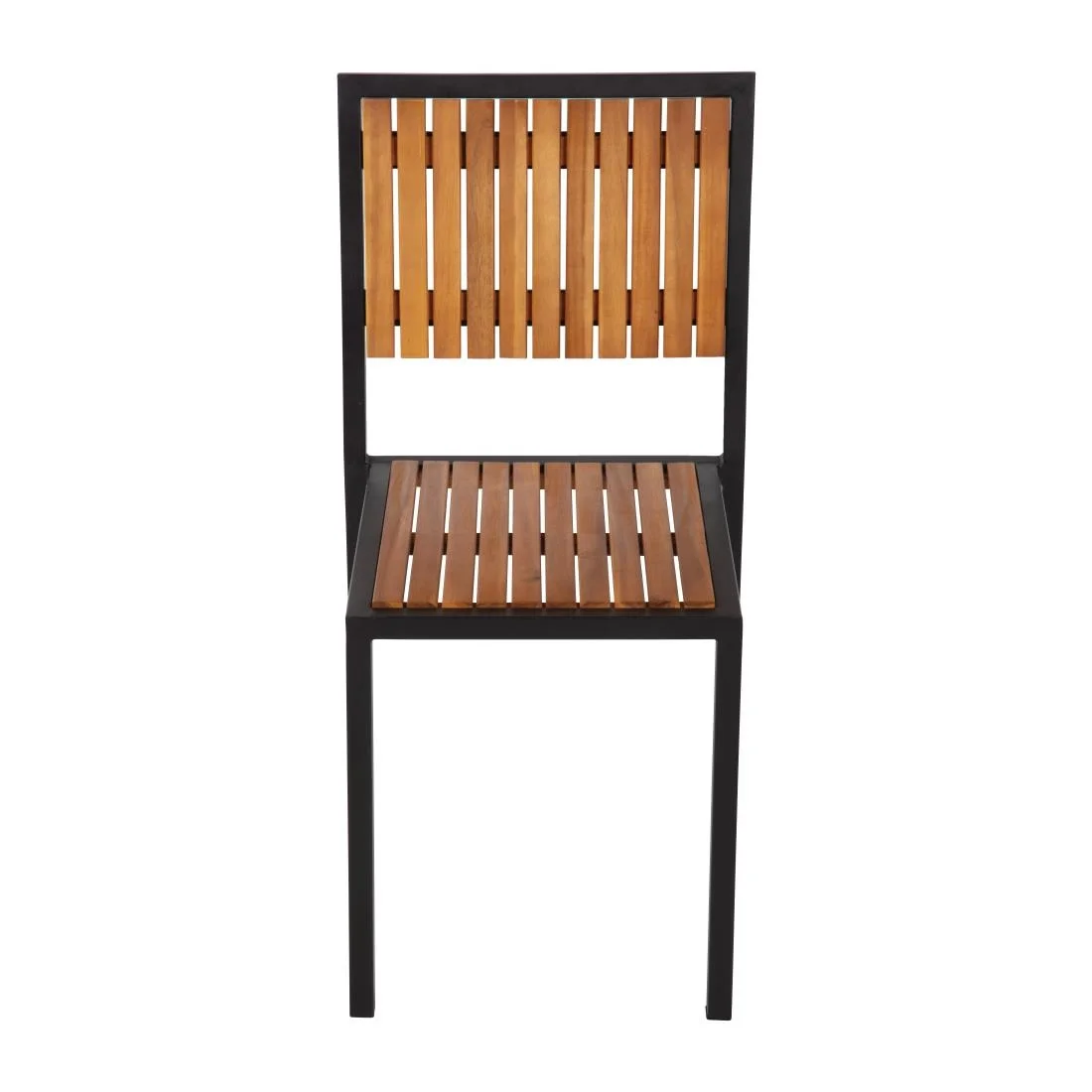 Bolero Steel & Acacia Side Chairs (Pack of 4) - Image 12
