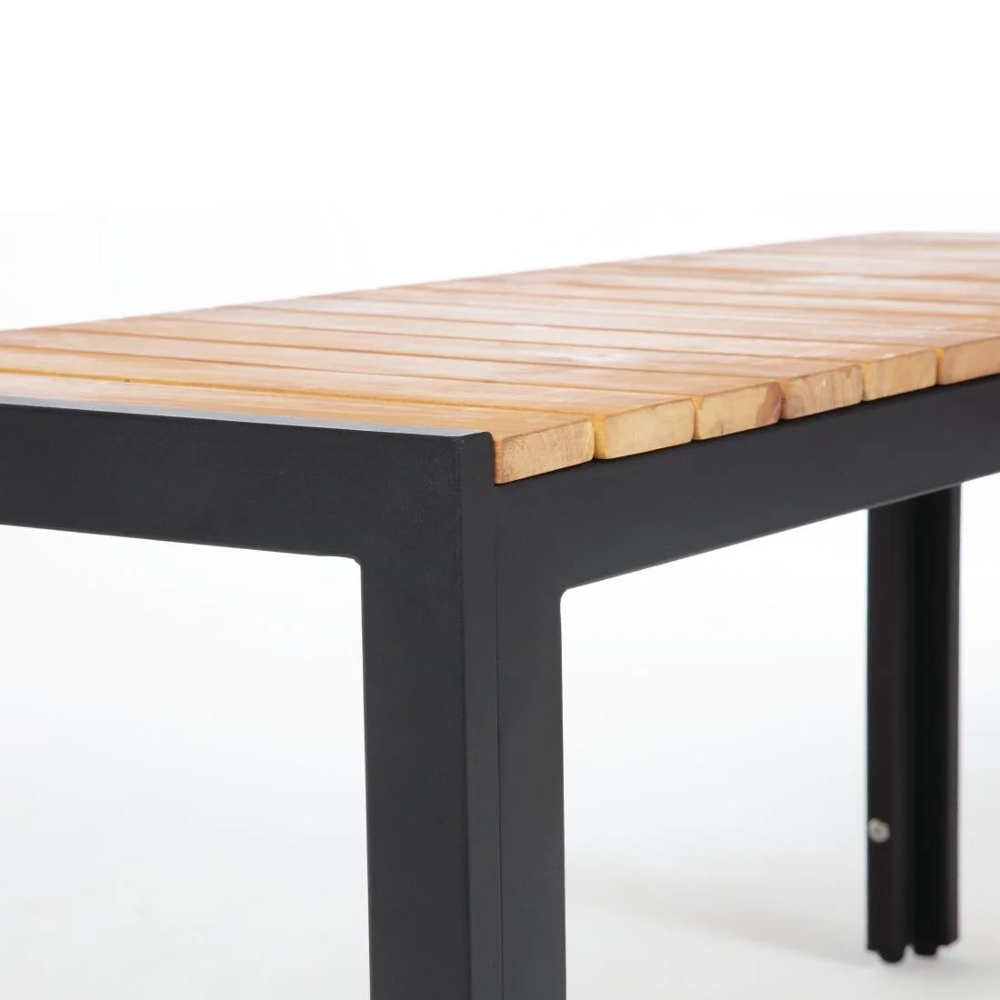 Bolero Rectangular Steel and Acacia Benches 1000mm (Pack of 2) - Image 9