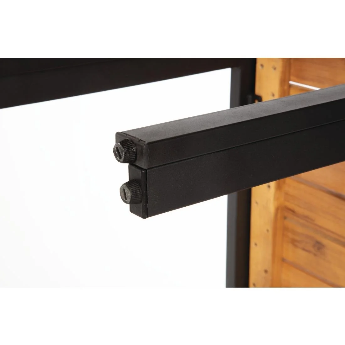 Bolero Rectangular Steel and Acacia Benches 1000mm (Pack of 2) - Image 7