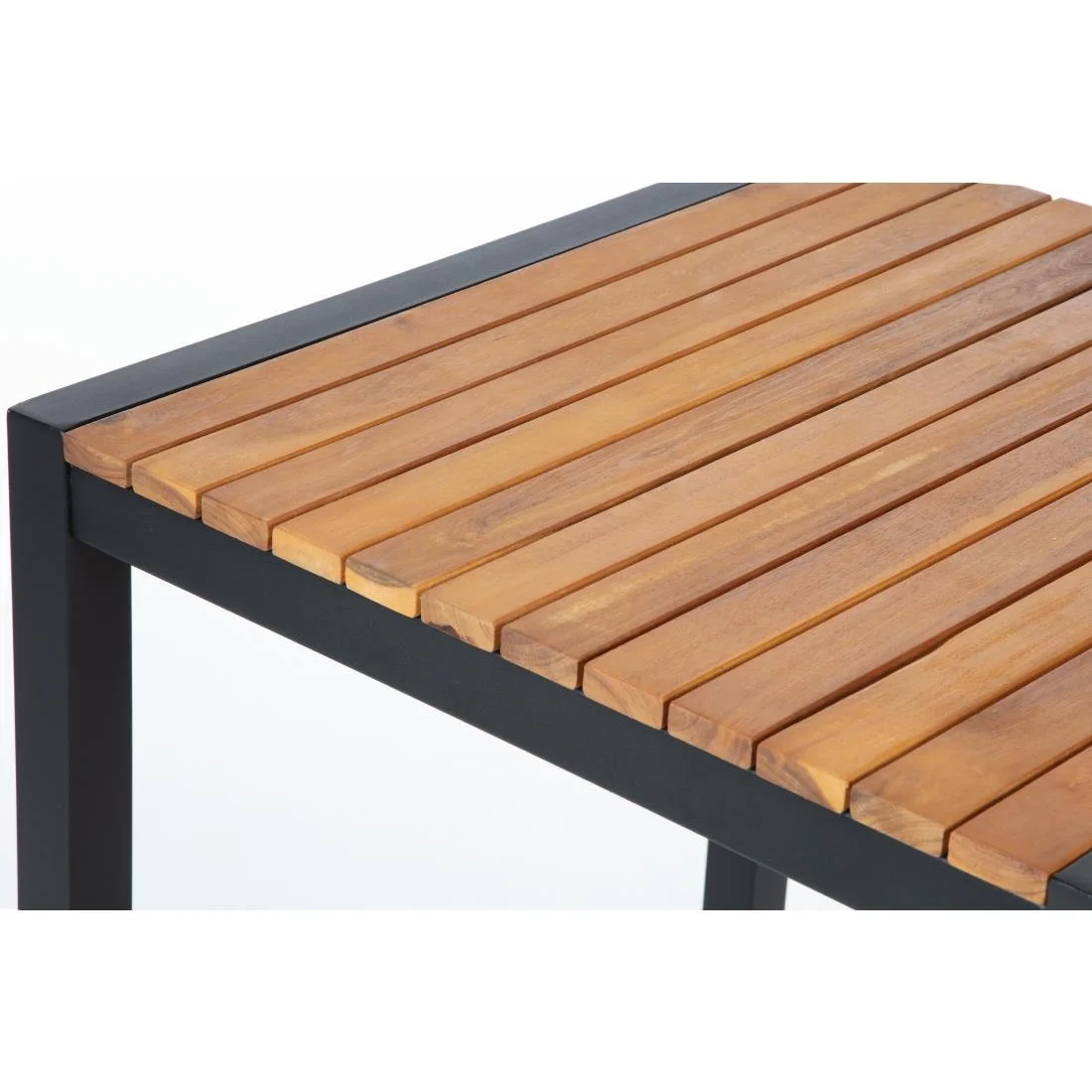 Bolero Square Steel and Acacia Bar Table 600mm - Image 4