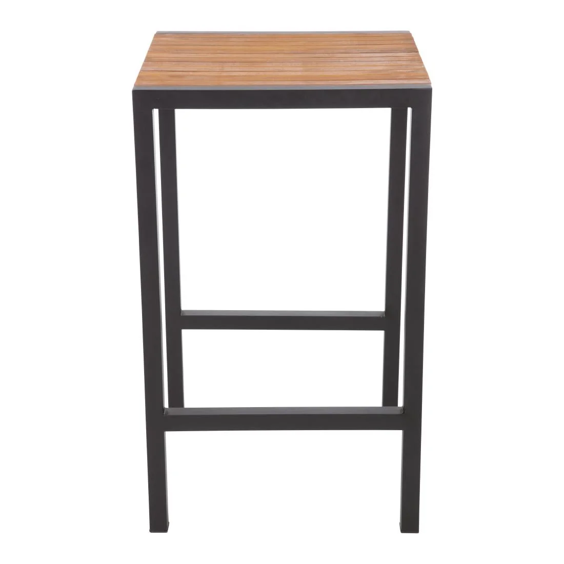 Bolero Square Steel and Acacia Bar Table 600mm - Image 5