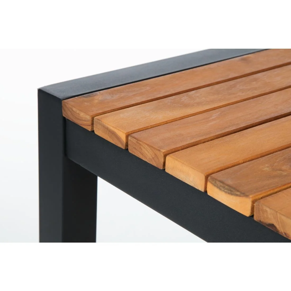 Bolero Square Steel and Acacia Bar Table 600mm - Image 8