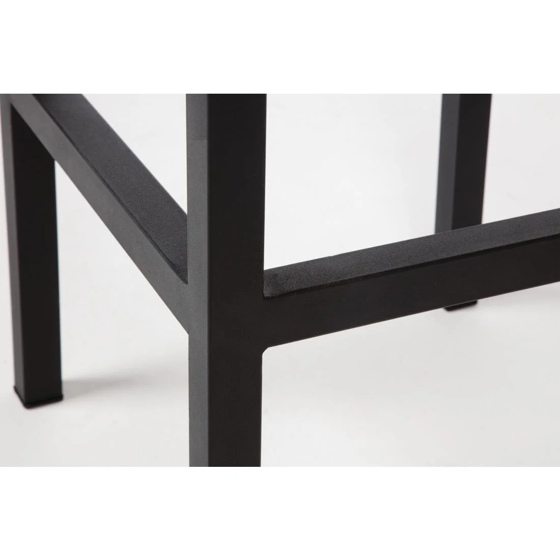 Bolero Black Steel & Acacia Wood Bar Stools (Pack of 2) - Image 7