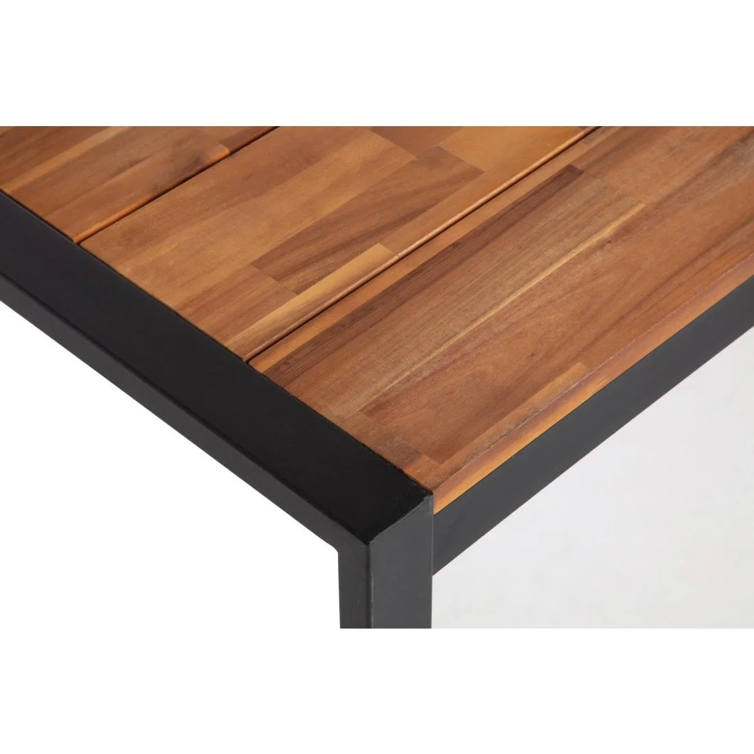 Bolero Acacia Wood and Steel Rectangular Industrial Table 1800mm - Image 5