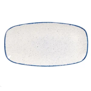 Churchill Stonecast Hints Rectangular Plates Indigo Blue 355mm (6 Pack)