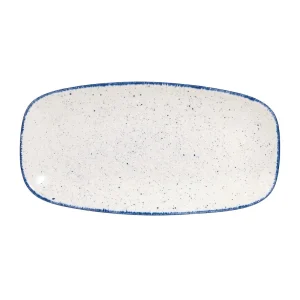 Churchill Stonecast Hints Rectangular Plates Indigo Blue 298mm (12 Pack)
