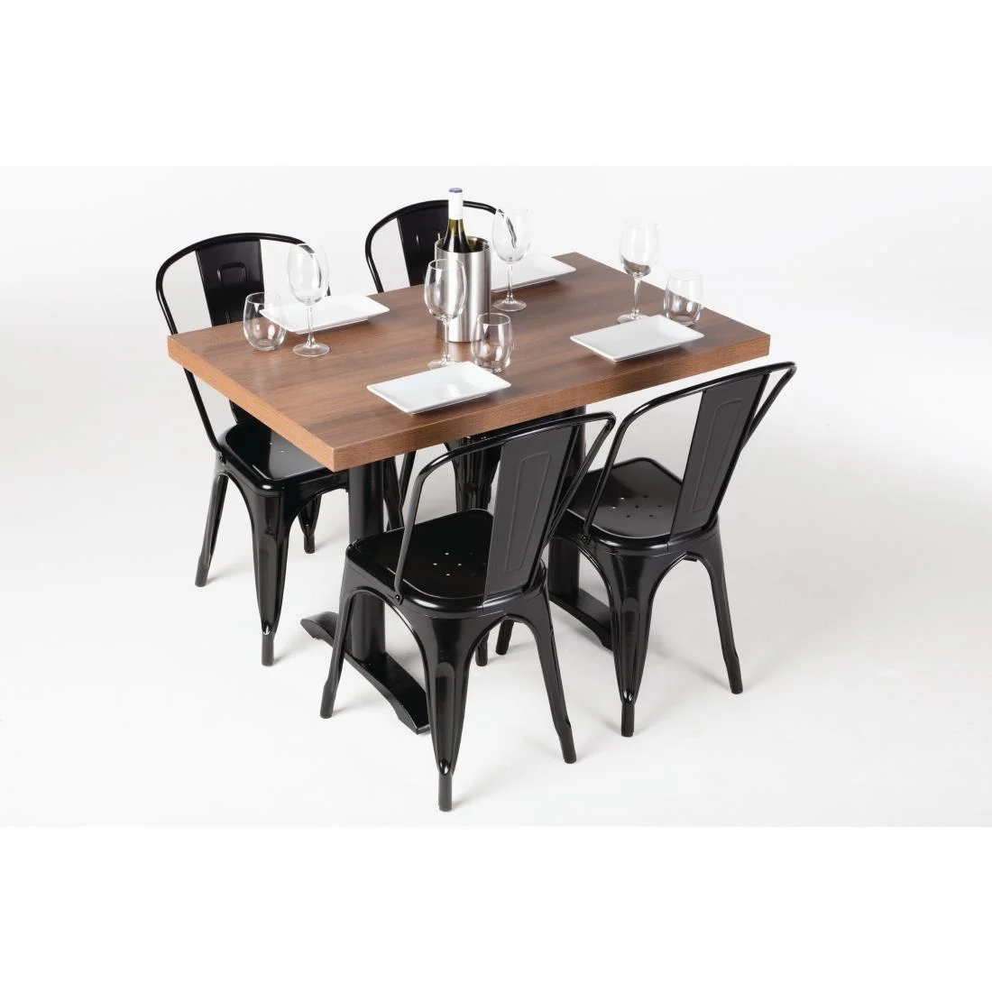 Bolero Pre-drilled Rectangular Table Top Rustic Oak 1100(W) x 700(D)mm - Image 8