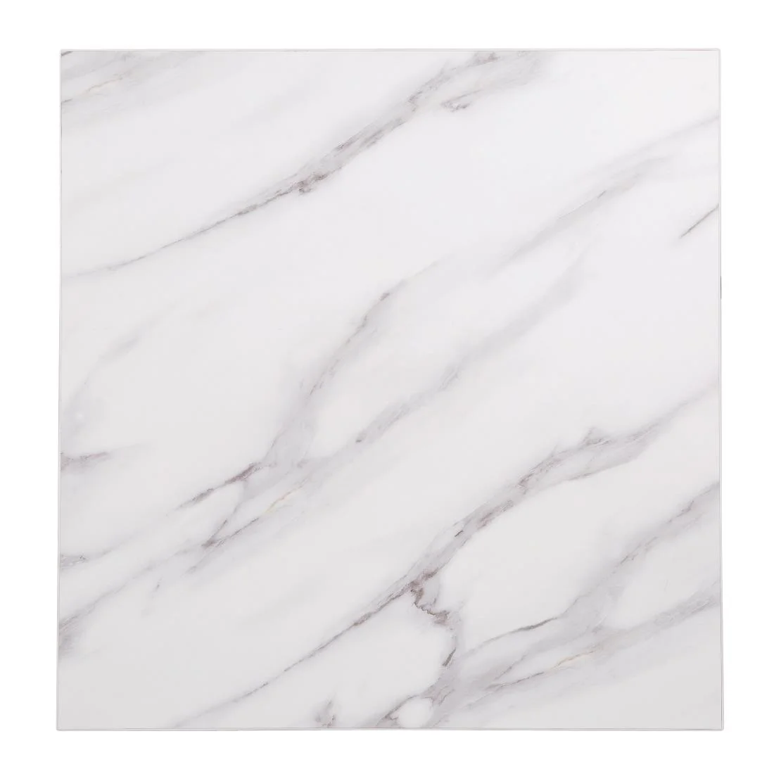 Bolero Pre-Drilled Square Table Top Marble Effect 600mm