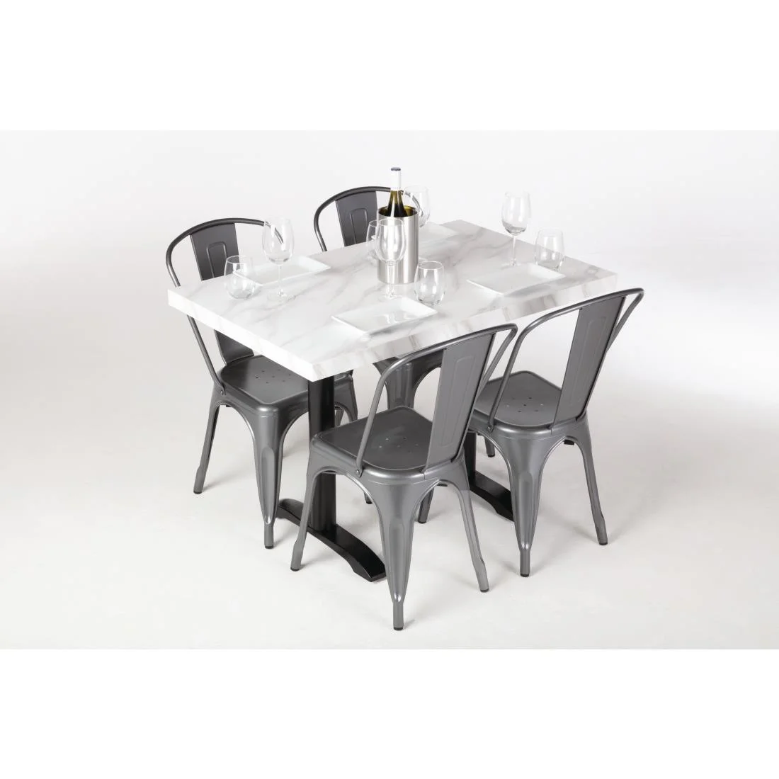 Bolero Pre-Drilled Rectangular Table Top Marble Effect 700mm - Image 9