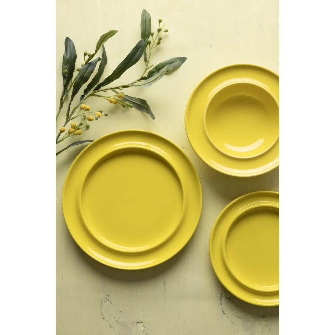 Olympia Heritage Raised Rim Bowls Yellow 205mm (4 Pack) - Image 4