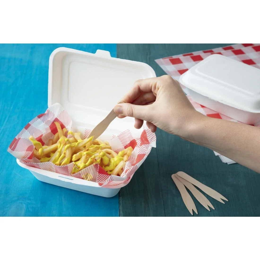 Fiesta Compostable Wooden Chip Forks (Pack of 1000) - Image 6