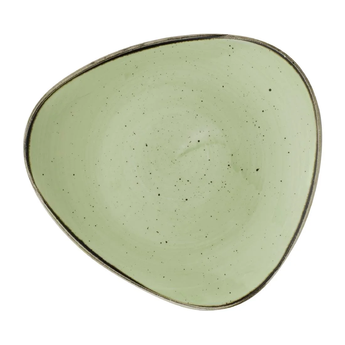 Churchill Stonecast Sage Green Triangle Plates 229mm (12 Pack)