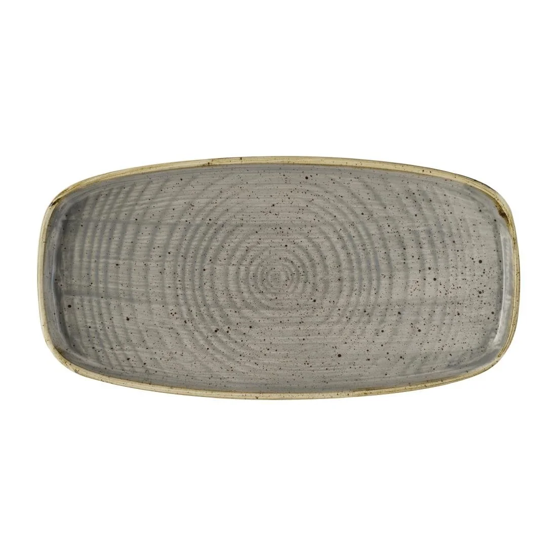 Churchill Stonecast Peppercorn Grey Chefs' Walled Oblong Plates 300mm (12 Pack)