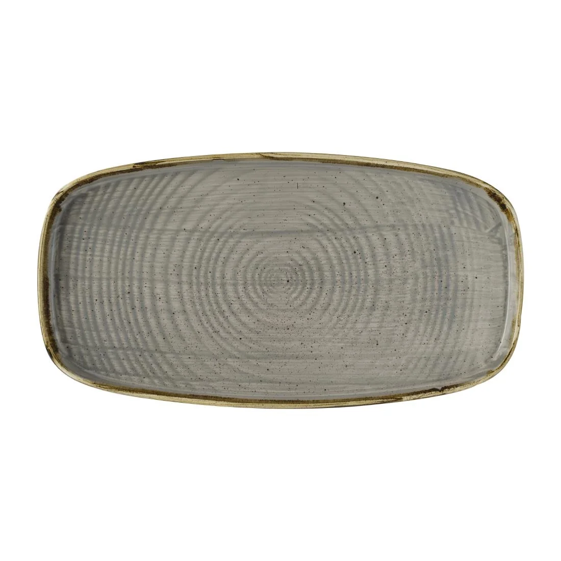Churchill Stonecast Peppercorn Grey Chefs' Walled Oblong Plates 350mm (6 Pack)