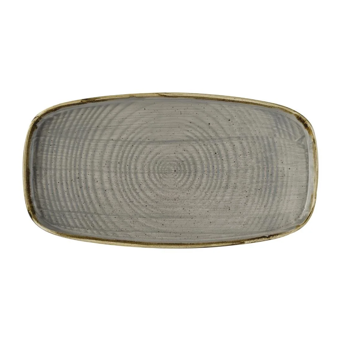 Churchill Stonecast Peppercorn Grey Chefs' Walled Oblong Plates 350mm (6 Pack)