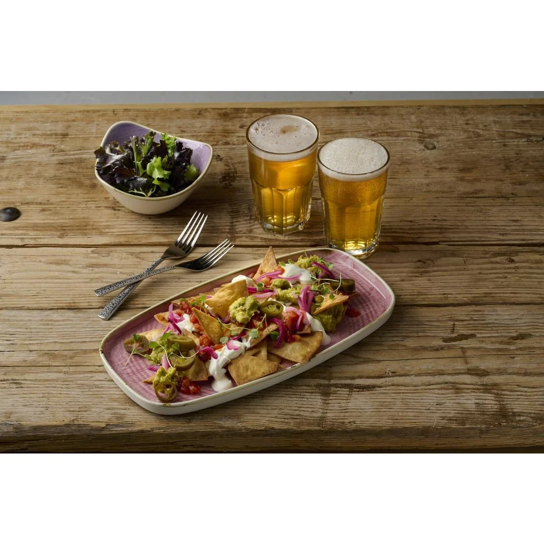 Churchill Stonecast Petal Pink Chefs' Walled Oblong Plates 300mm (6 Pack) - Image 4