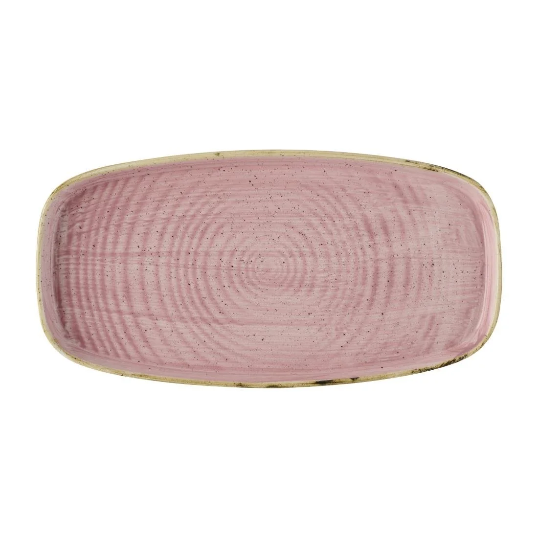 Churchill Stonecast Petal Pink Chefs' Walled Oblong Plates 350mm (6 Pack) - Image 1