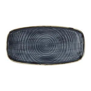 Churchill Stonecast Blueberry Chefs' Walled Oblong Plates 300mm (6 Pack)