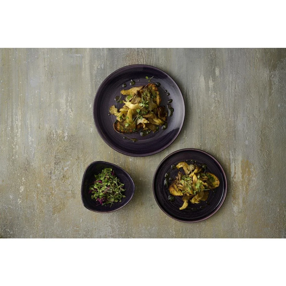 Churchill Stonecast Patina Deep Purple Triangle Bowls 185mm (12 Pack) - Image 2