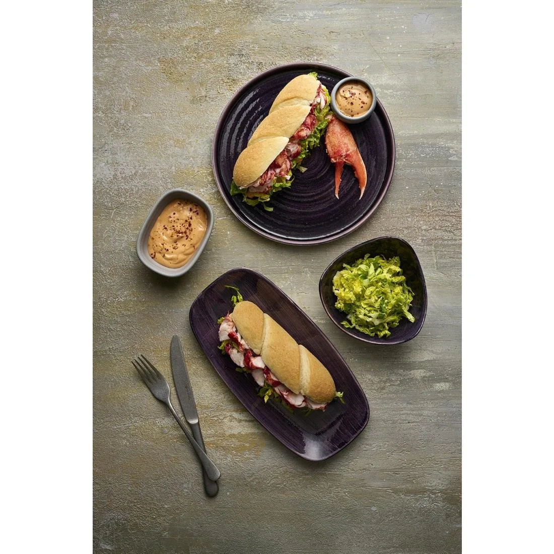 Churchill Stonecast Patina Deep Purple Triangle Plates 265mm (12 Pack) - Image 2