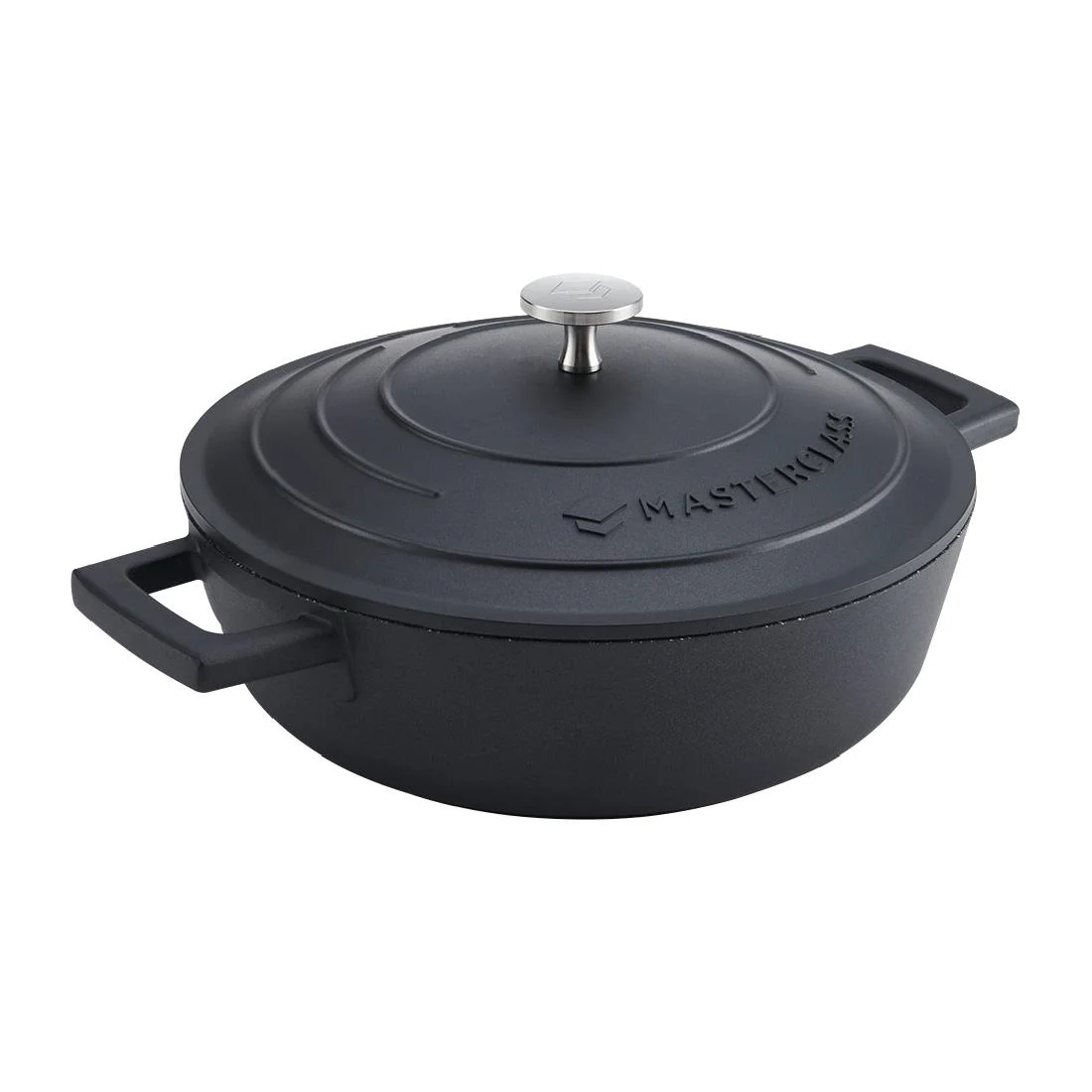 MasterClass Cast Aluminium Shallow Casserole Black 2.5Ltr