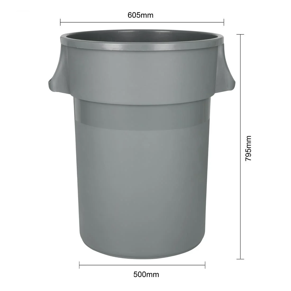 Jantex Heavy-Duty Round Bin Grey 160Ltr - Image 6
