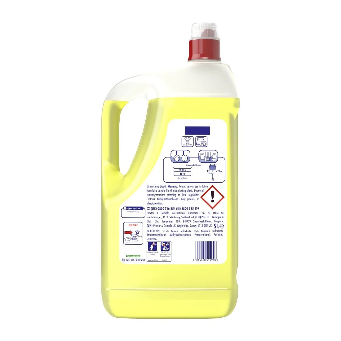 Fairy Professional Washing Up Liquid Lemon 5Ltr (2 Pack) - Image 2