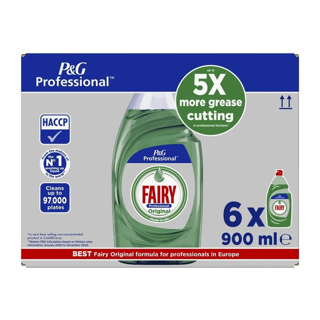 Fairy Professional Concentrated Washing Up Liquid Original 900ml (6 Pack) - Image 2