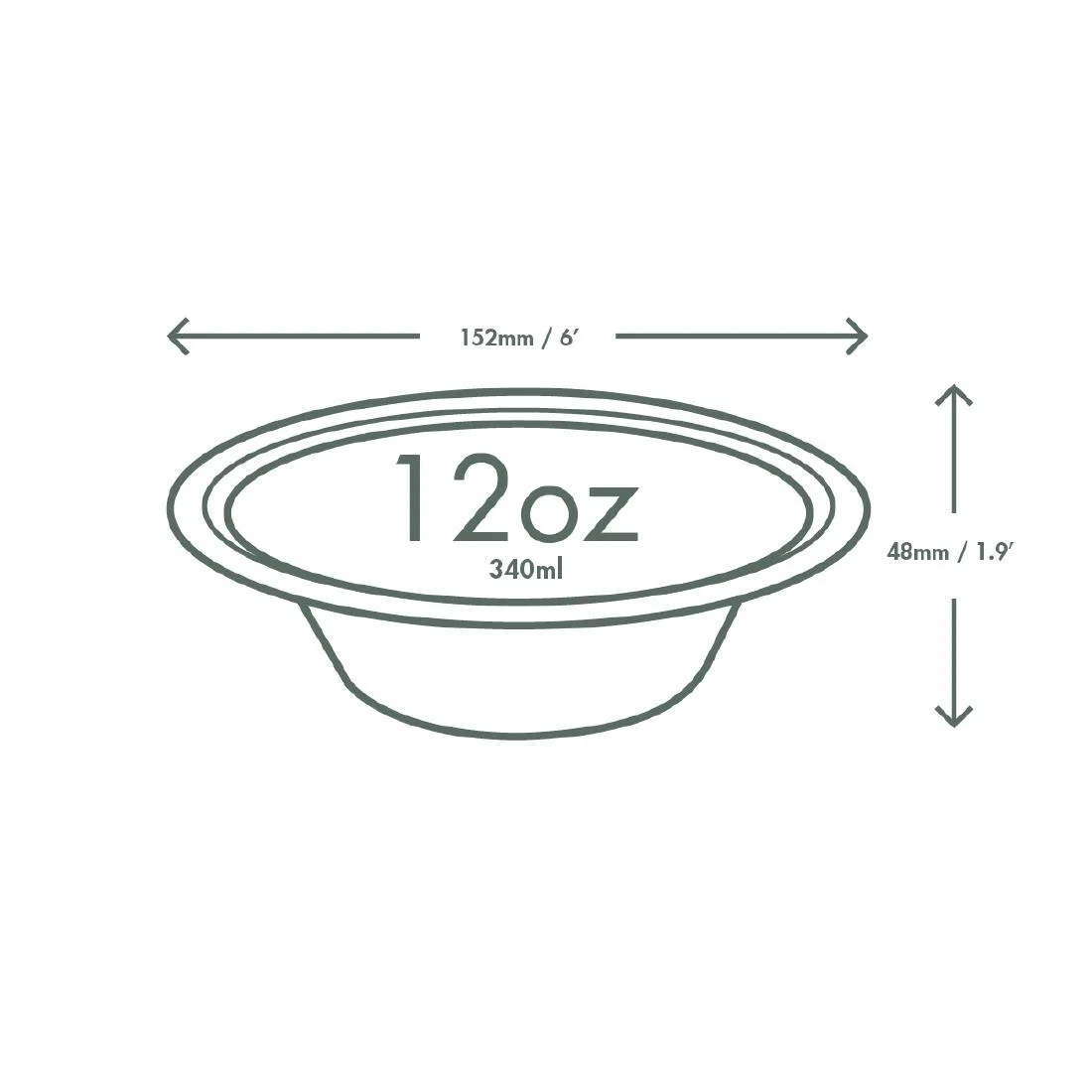 Vegware Compostable Nourish Moulded Fibre Bowl Natural 12oz/340ml (Pack of 500) - Image 2