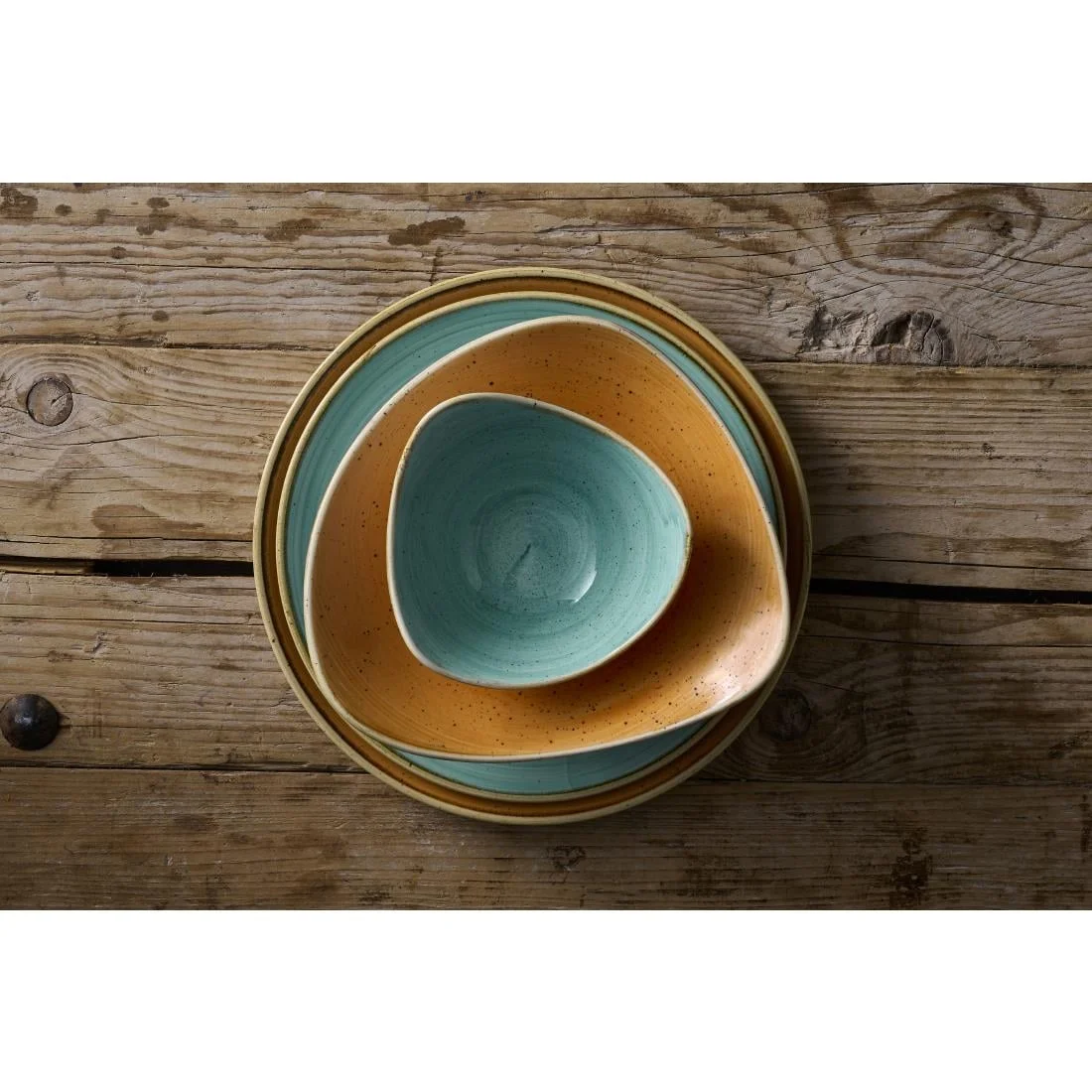 Churchill Stonecast Tangerine Triangle Bowls 235mm (12 Pack) - Image 4