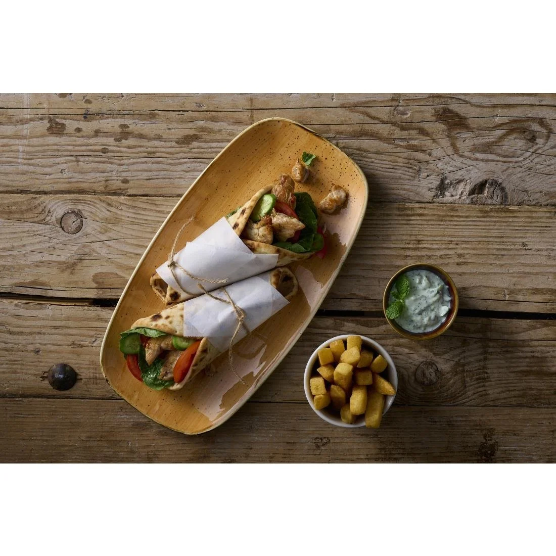 Churchill Stonecast Tangerine Chefs' Oblong Plates No. 3- 298 x 153mm (12 Pack) - Image 4