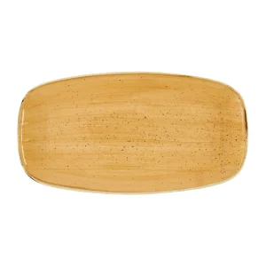 Churchill Stonecast Tangerine Chefs' Oblong Plates No. 4- 355 x 189mm (6 Pack)