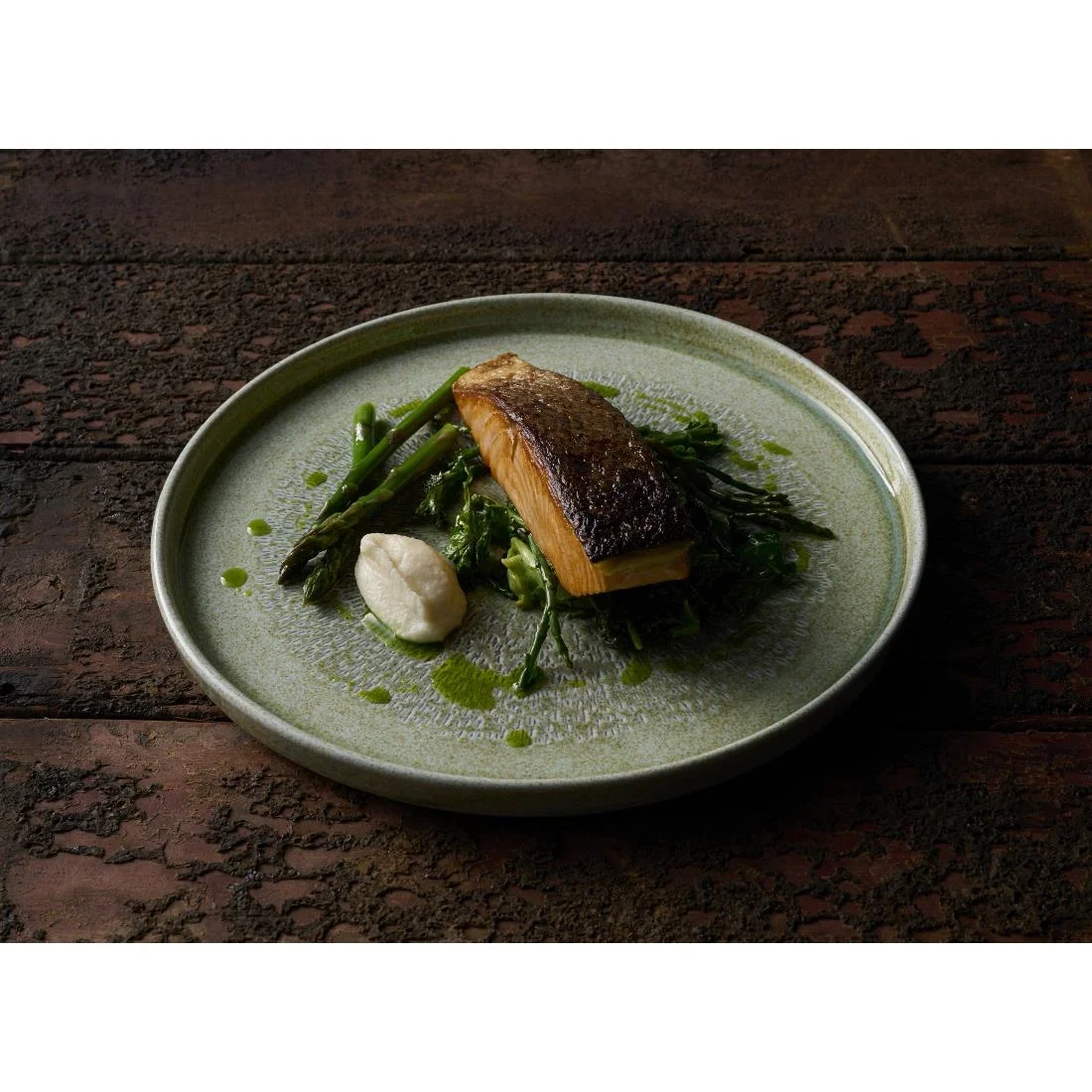 Dudson Harvest Grain Speckled Green Round Walled Plate 210mm(6 Pack) - Image 3