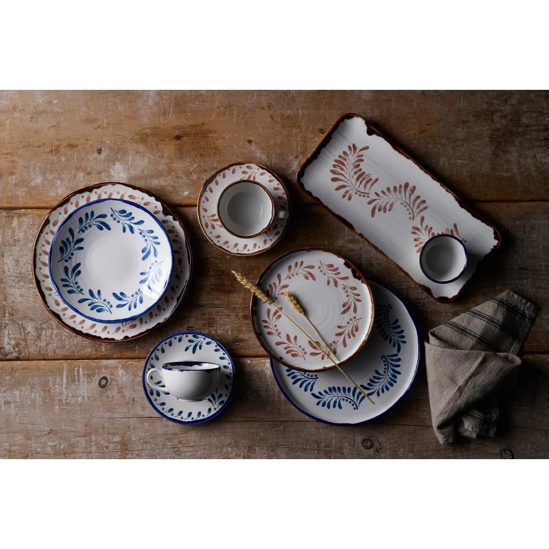 Dudson Harvest Mediterranean Blue Round Walled Plate 210mm (6 Pack) - Image 4