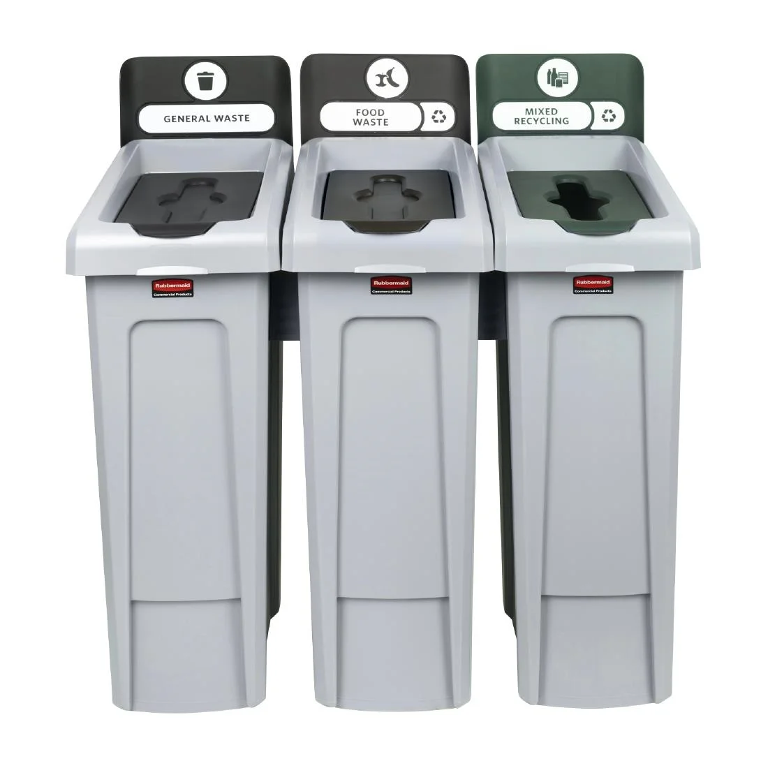 Rubbermaid Slim Jim Three Stream Recycling Station 3x 87Ltr
