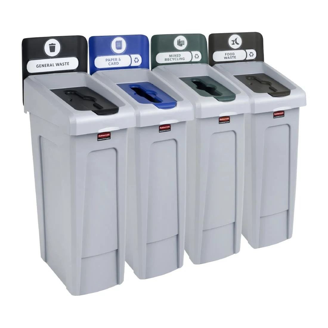 Rubbermaid Slim Jim Four Stream Recycling Station 4x 87Ltr - Image 2